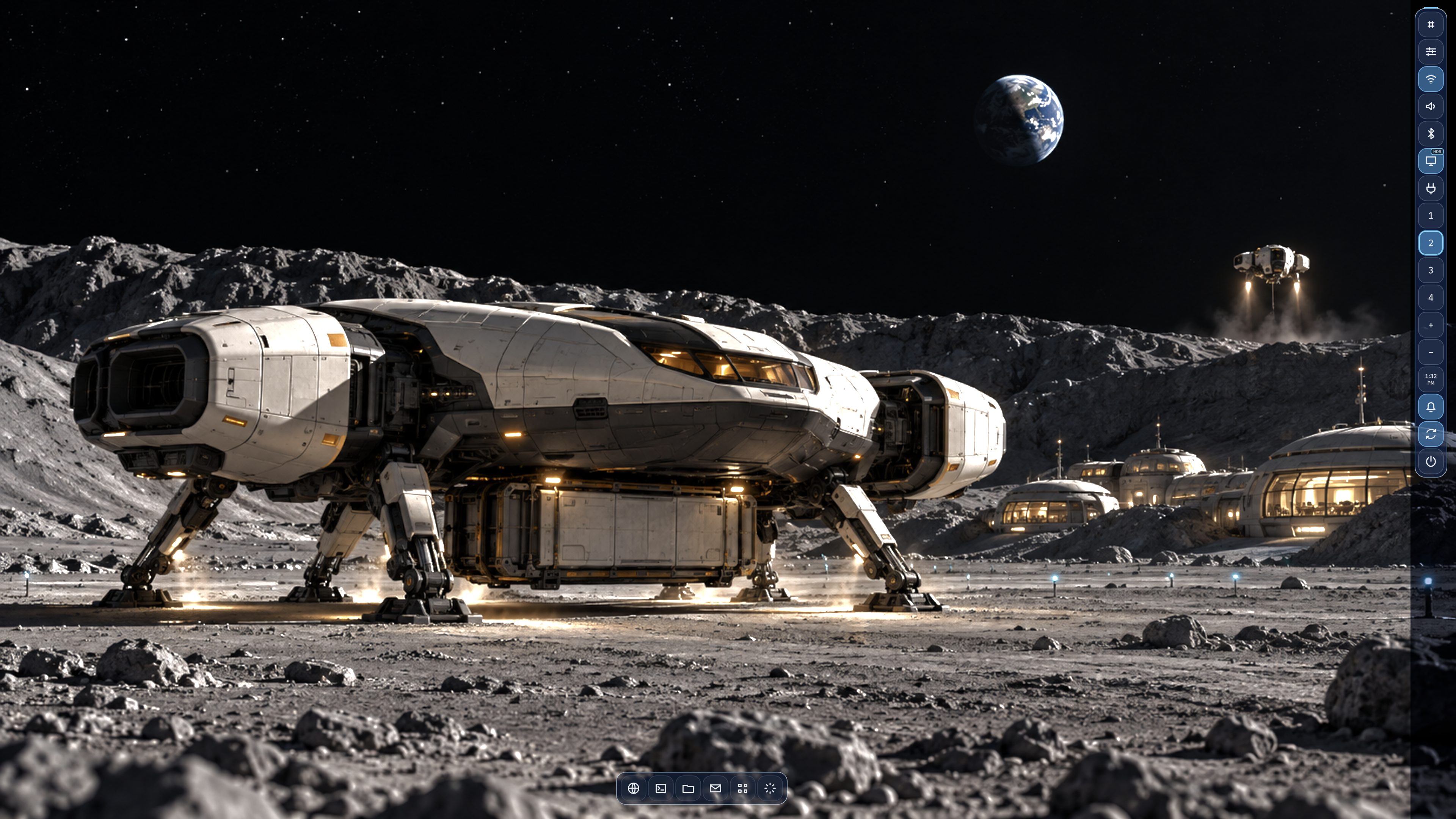 FocalDesk running the Lunar Transport theme