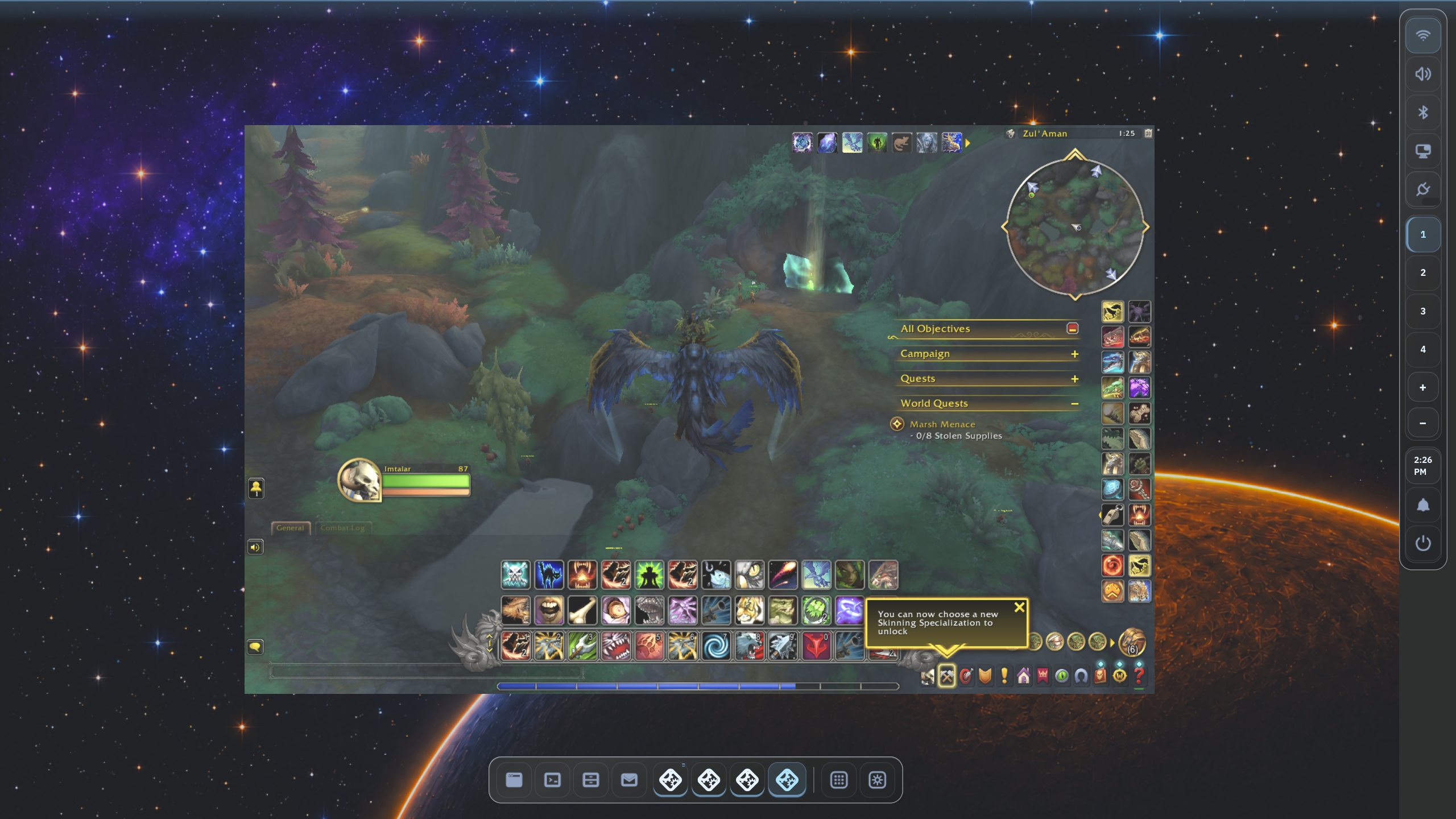 A 3D game running through Wine and DXVK on FocalDesk