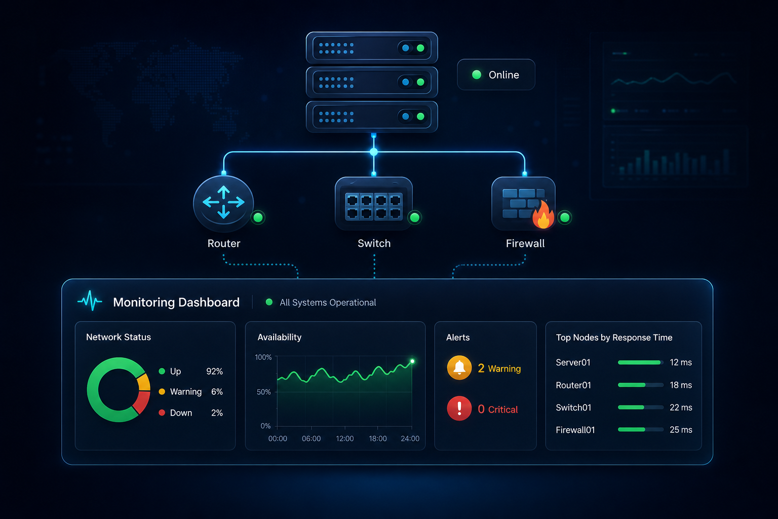 Infrastructure administration dashboard visualization